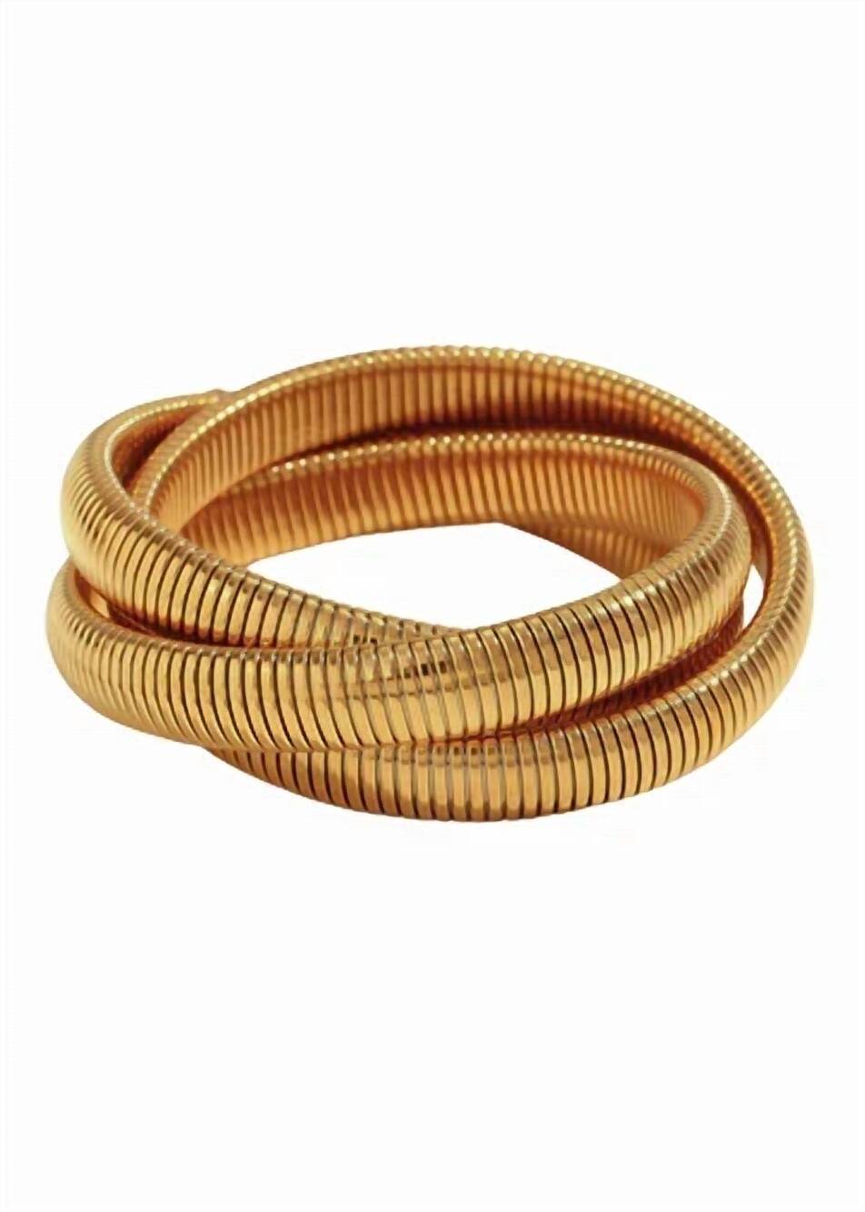 NEW HJANE JEWELS women's multi layer tube bracelet in gold